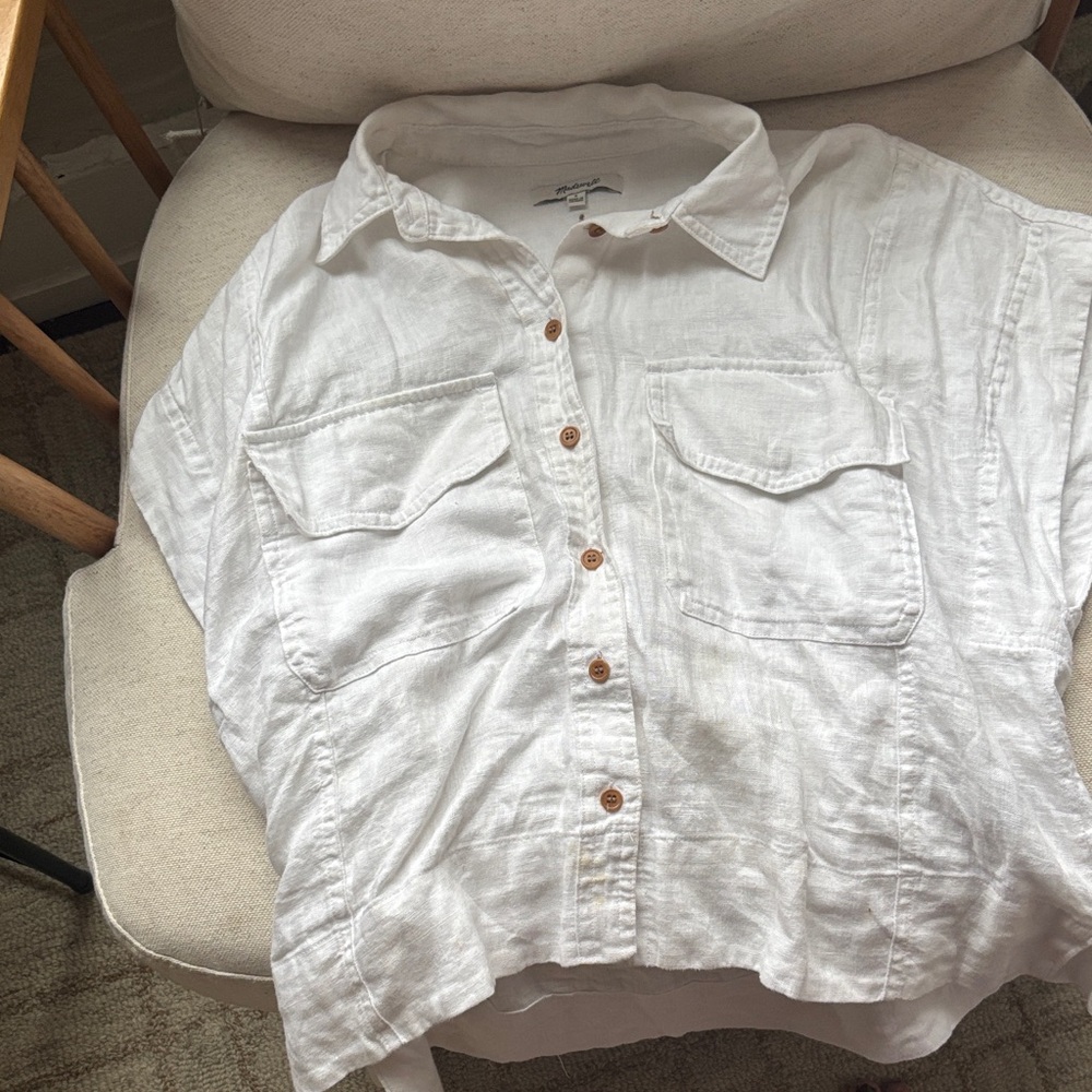 Madewell Cream Collared Shirt